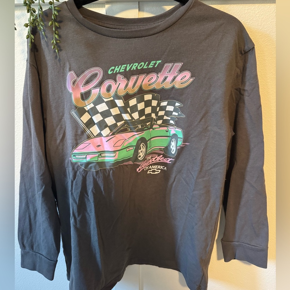 MAD Engine Kids Chevrolet Corvette Black Long Sleeve Shirt GM Official